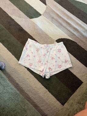 Joyspun Women's Floral Print Pointelle Knit Sleepwear Shorts
